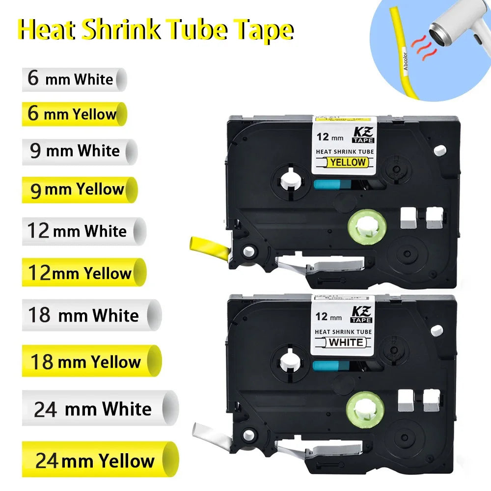 Heat Shrink Tube Labels for Brother HSe P-Touch Label Makers Label Maker Cartridge Nixie