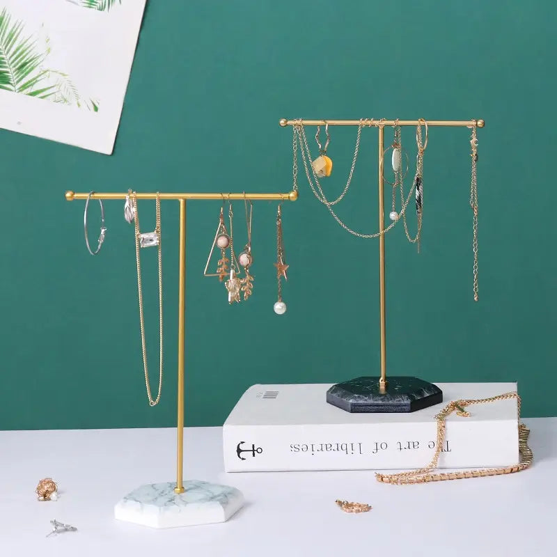 T-Shape Jewelry Display Stand | Minimalist Metal Organizer Jewelry Display Stand Nixie