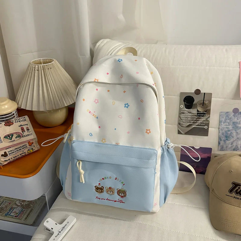 Cartoon Dog Embroidery Backpack – Large School Bag for Girls Embroidery Backpack Nixie