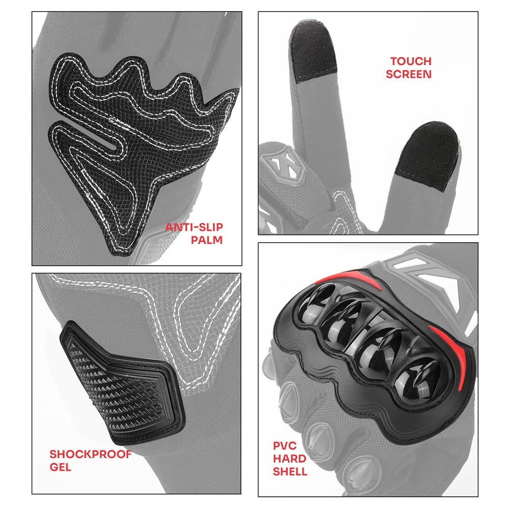 KEMITOUR Summer Motorcycle Gloves Touch Screen MTB Unisex