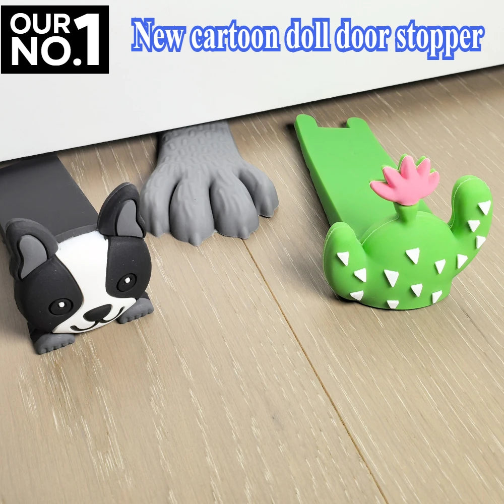 Floor Door Stopper – Anti-Slam PU Rubber Block, No-Drill