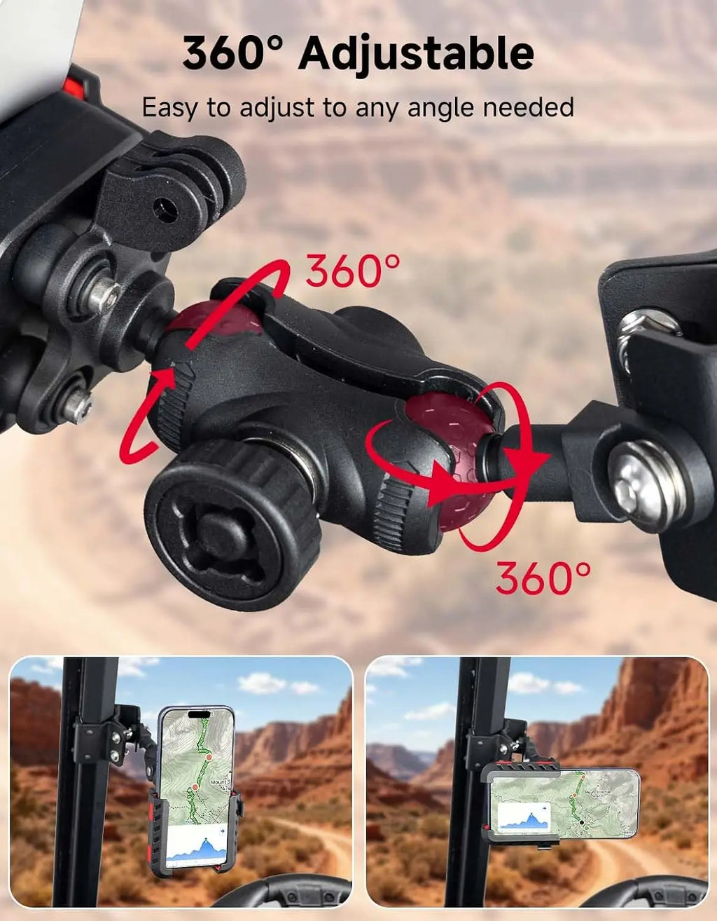 UTV Phone Mount Pro-Fit Cage Anti-Vibration CNC Aluminum UTV Phone Mount Nixie