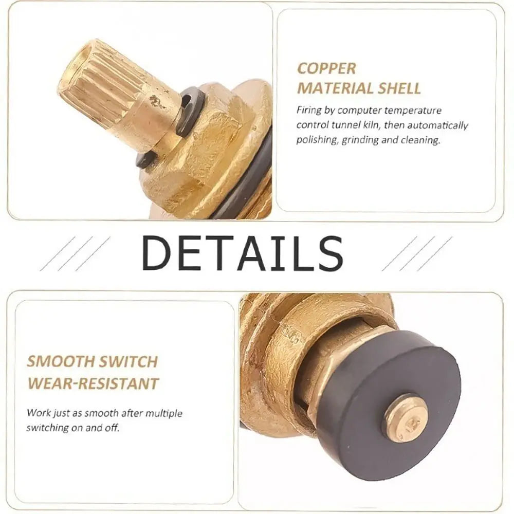 6Pcs G1/2" Brass Faucet Valve Cartridge 20-Tooth Replacement Faucet Valve Cartridge Nixie