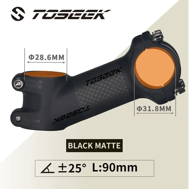 TOSEEK Carbon Alloy MTB Handlebar Stem 31.8mm Ultralight