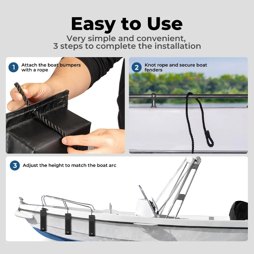 PVC Boat Fenders & Dock Bumpers with Elastic Cords | Jet Ski Boat Dock Fenders Nixie