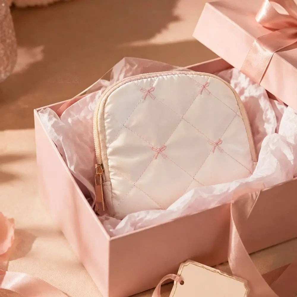 PU Leather Travel Jewelry Pouch – Bowknot Waterproof Zipper Case