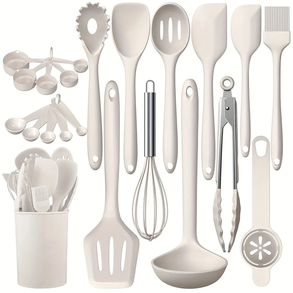 22-Piece Silicone Cooking Utensil Set with Holder | Nixie Silicone Utensil Set Nixie black