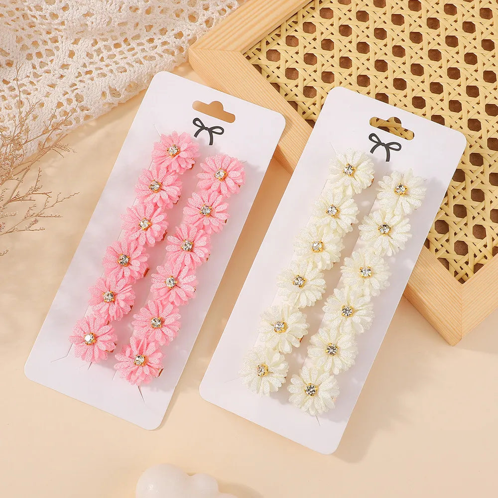 12Pcs Girls Flower Hair Clips Set with Rhinestones for Kids Kids Hair Clips Nixie