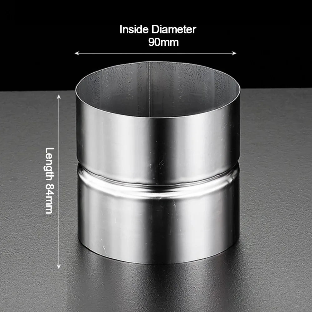 Stainless Steel Straight Pipe Joint Adapter 51mm–102mm Pipe Coupling Adapter Nixie 90mm 16mm