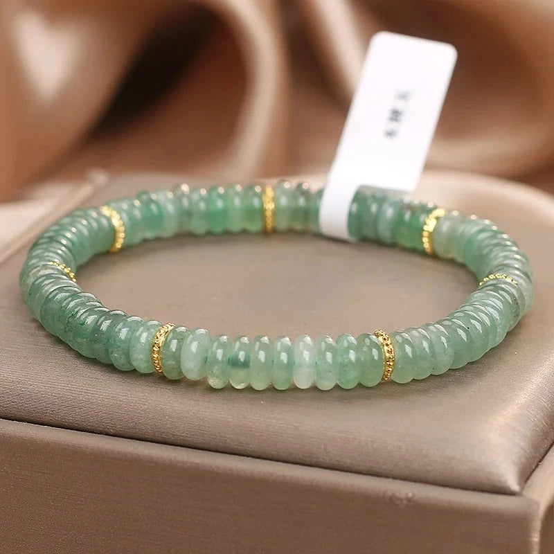 Natural Dongling Jade Abacus Bead Bracelet – Green Crystal