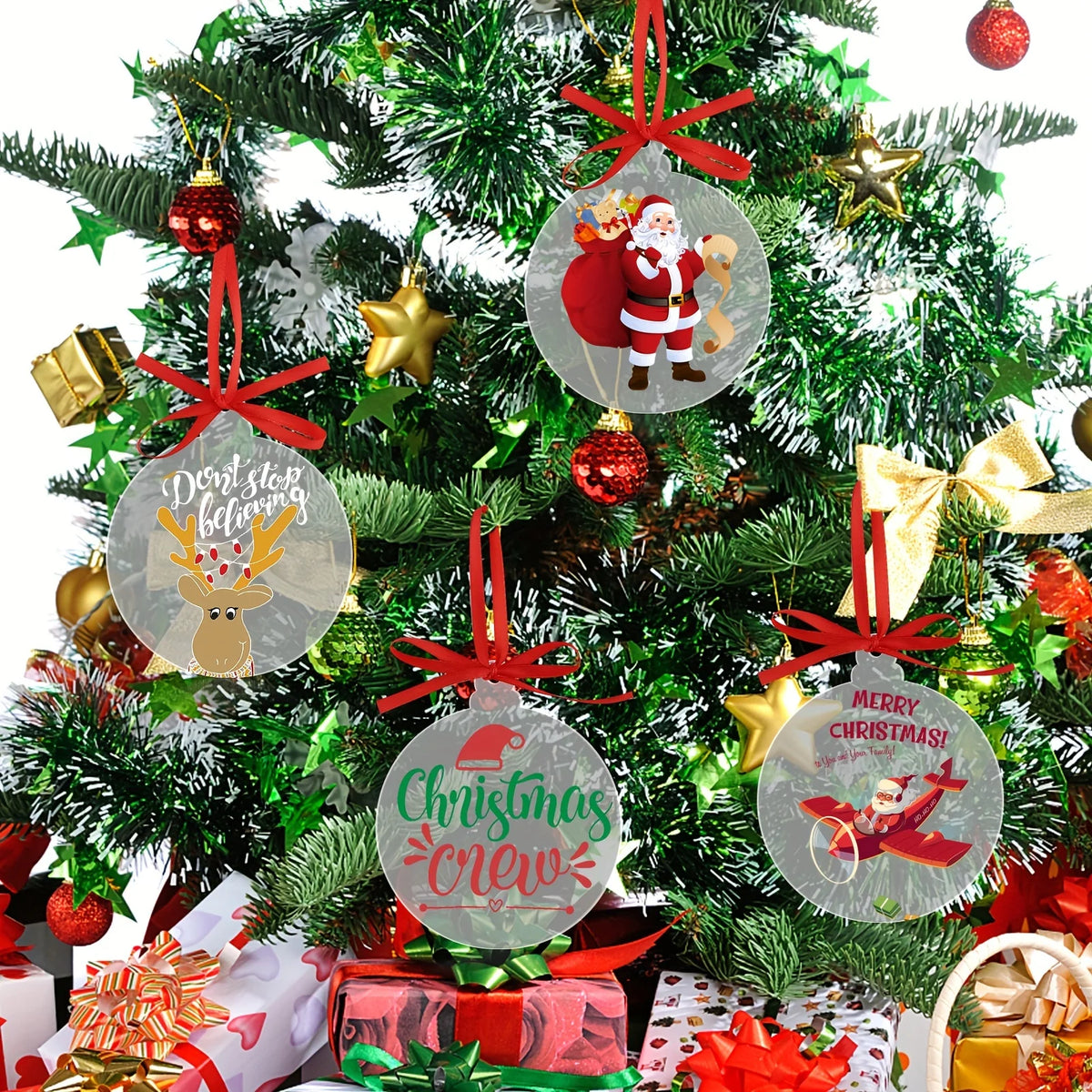 10pcs Clear Acrylic Christmas Ornament Blanks – DIY Round Discs DIY Ornament Blanks Nixie