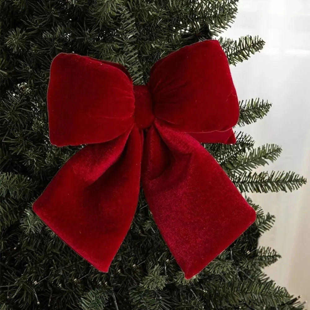 Velvet Bowknot Christmas Ornament – DIY Hanging Xmas Bow Pendant Christmas Bow Ornament Nixie