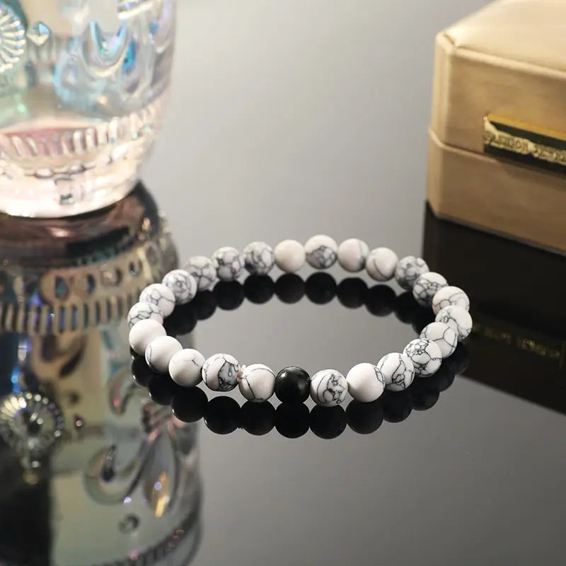 3-Piece Unisex Beaded Bracelet Set – 8mm Turquoise & Stone Beaded Bracelet Set Nixie