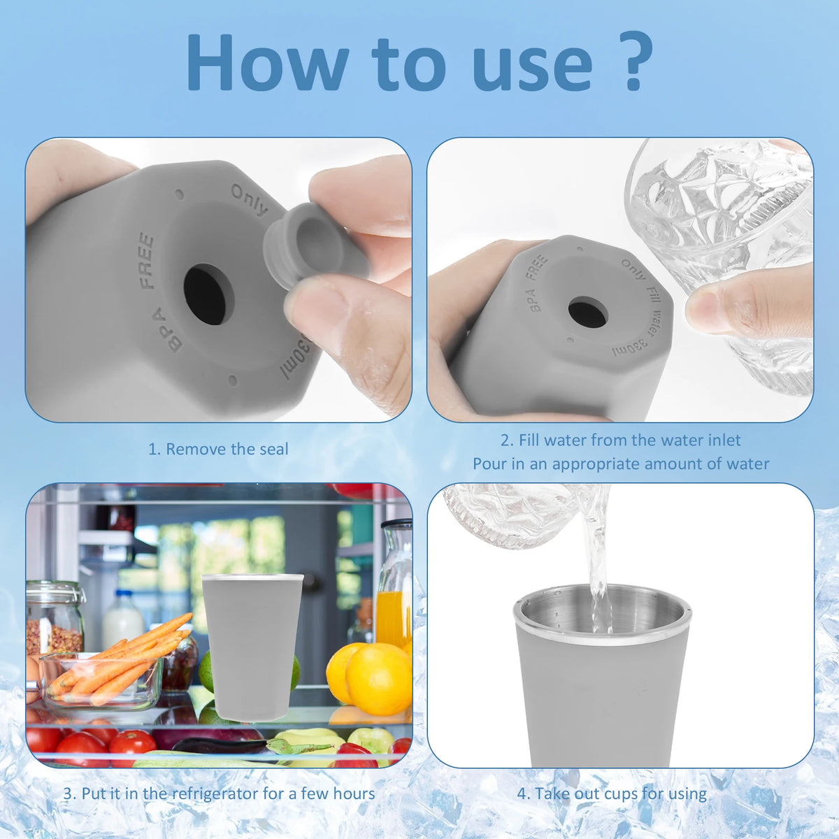 Wine Freeze Cooling Cup 330ml – Silicone & Stainless Steel Wine Cooling Cup Nixie