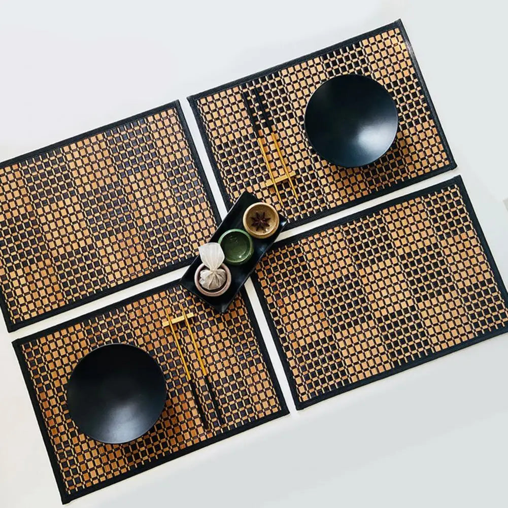 Bamboo Woven Rectangle Placemat – Heat-Resistant Table Mat