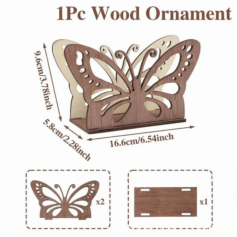 Wooden Paper Towel Holder Decorative Desktop Tissue Rack