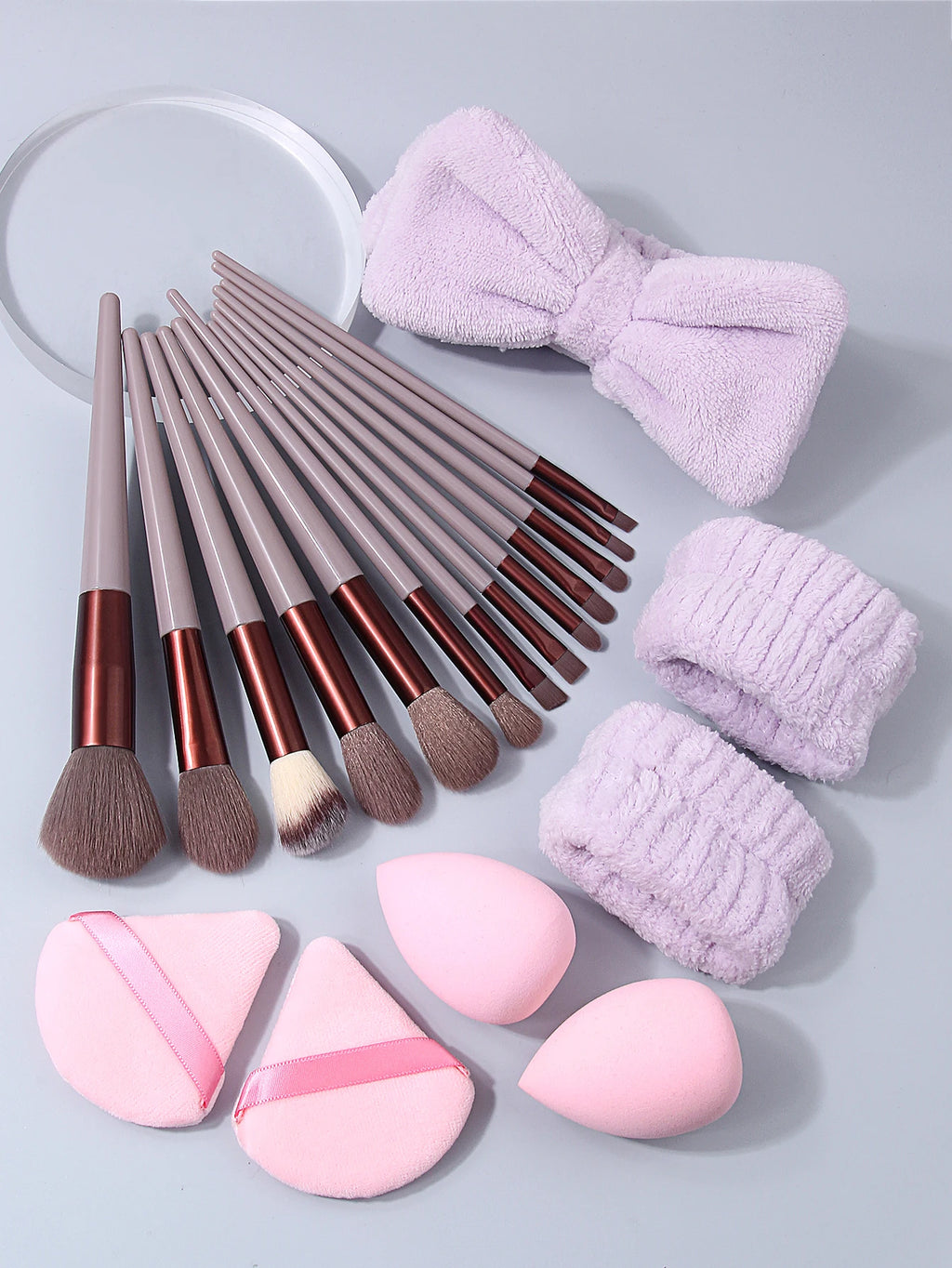 20Pc Makeup Brush Set – Sponges, Puffs, Hair Band Included Makeup Brush Set Nixie