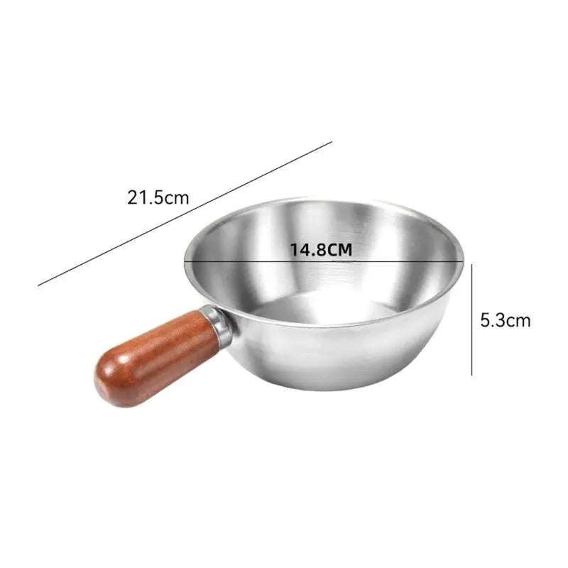 Mini Stainless Steel Saucepan with Wooden Handle | Kitchen Mini Saucepan Nixie