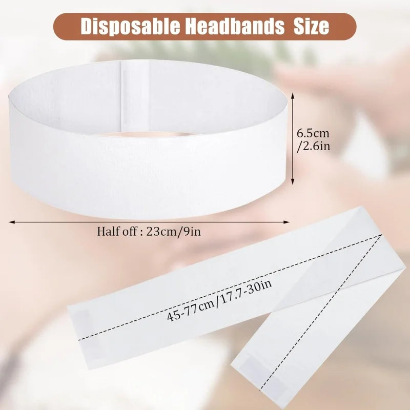 Disposable Facial Headbands Non-Woven SPA Wrap 10/50/100pcs