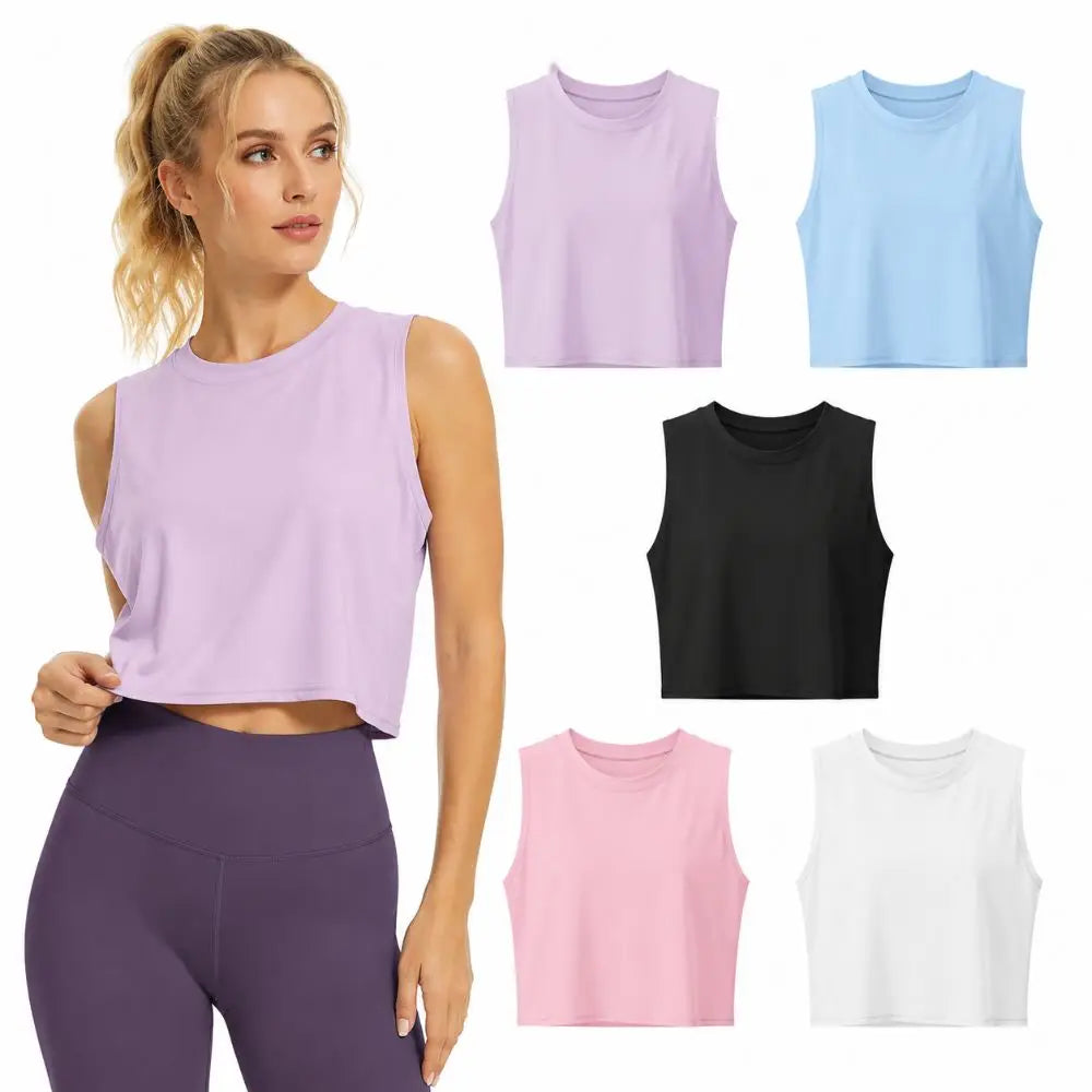 Women's Sleeveless Yoga Top – Slim Fit Quick-Dry Fitness Tank