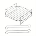 Double-Layer Air Fryer Grill Rack & Baking Tray – Stainless Steel Air Fryer Rack Nixie Grey