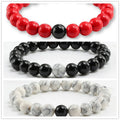 3-Piece Unisex Beaded Bracelet Set – 8mm Turquoise & Stone Beaded Bracelet Set Nixie Figure 3 bars