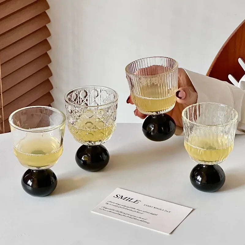 Vintage Ball Base Glass Cup – Wine, Whisky & Juice Drinkware Novelty Glass Cup Nixie
