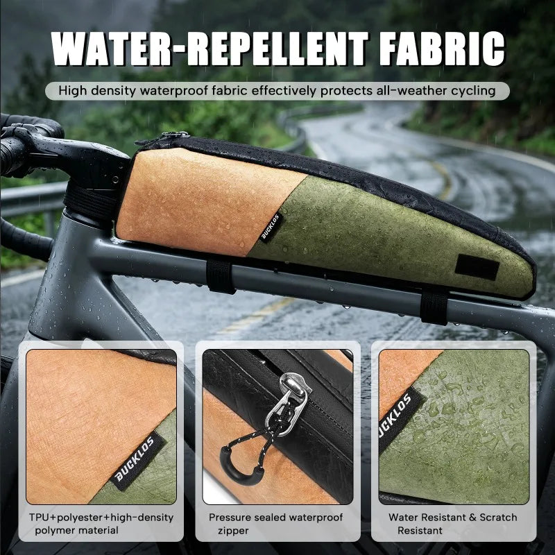 BUCKLOS Waterproof Bike Top Tube Frame Bag 0.9L Cycling Bicycle Frame Bag Nixie