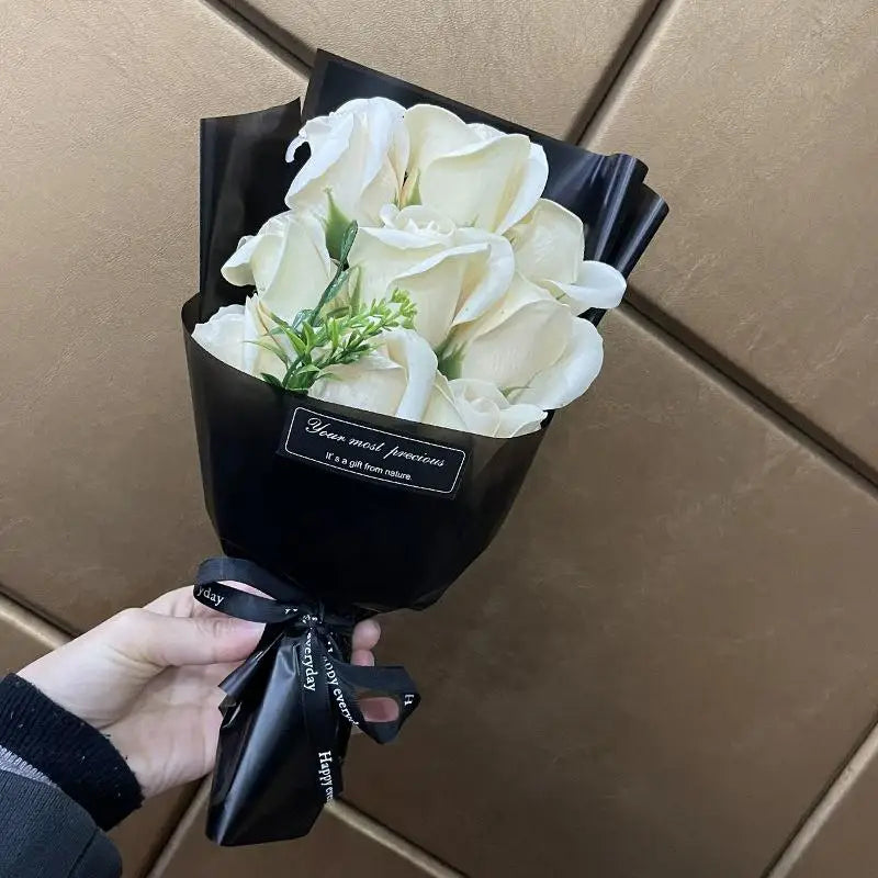 9-Head Soap Rose Bouquet – Artificial Flowers for Home & Gifts Artificial Flower Bouquet Nixie