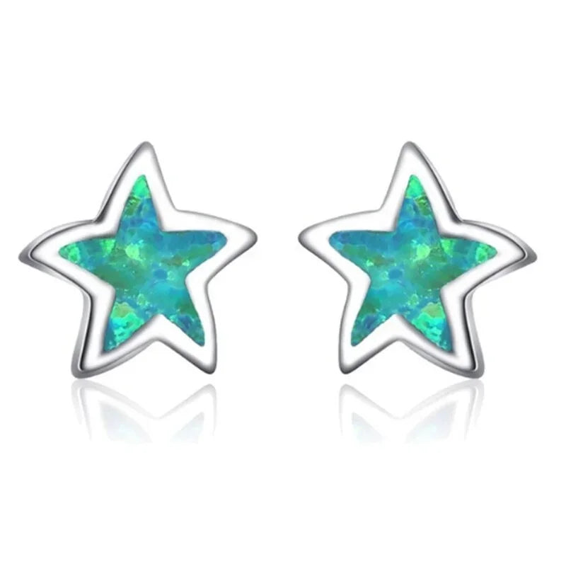 Imitation Opal Star Stud Earrings | Fashion Jewelry Gift Stud Earrings Nixie