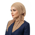 Women's Stretch Pre-Tied Turban Knit Breathable Head Wrap Turban Head Wrap Nixie Khaki