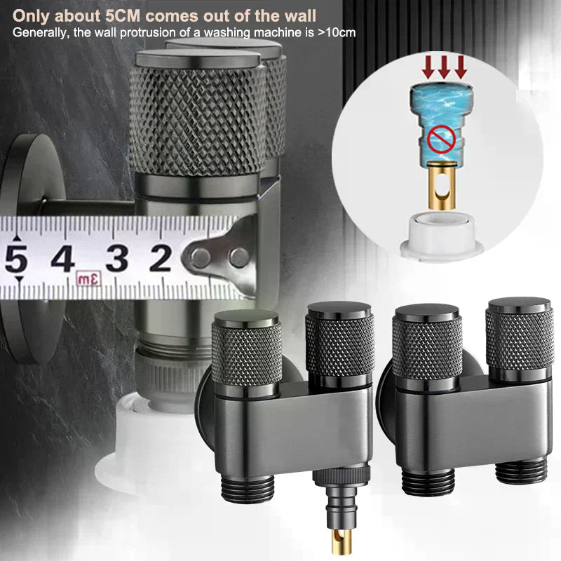 Stainless Steel 1-Inlet 2-Outlet Water Diverter Corner Valve Water Diverter Valve Nixie B Gray