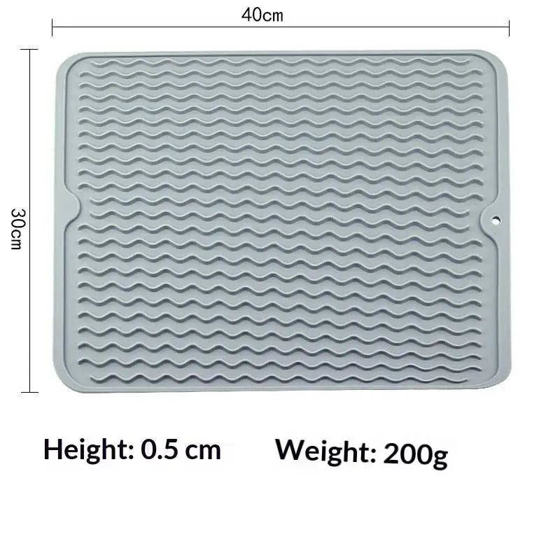 Silicone Dish Drying Mat 16x12" Non-Slip, Food Grade, Fast Drain Dish Drying Mat Nixie