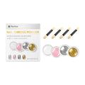 4-Color Mirror Chrome Nail Powder Set with Brushes | DIY Manicure Chrome Nail Powder Set Nixie 4 Colors