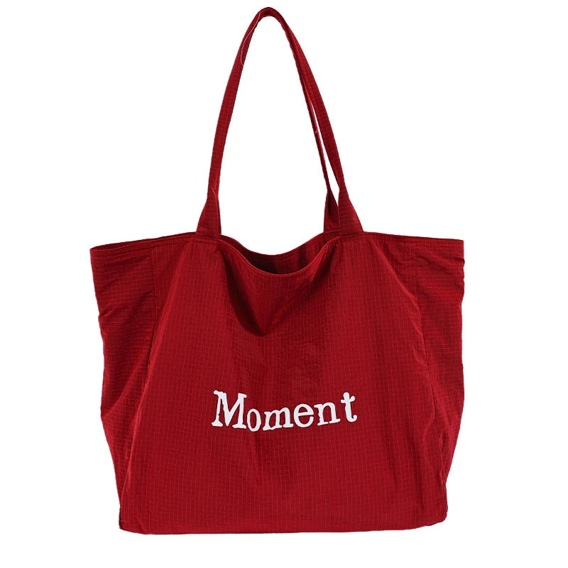 Large Capacity Korean Minimalist Shoulder Bag – Letter Print Shoulder Handbag Nixie