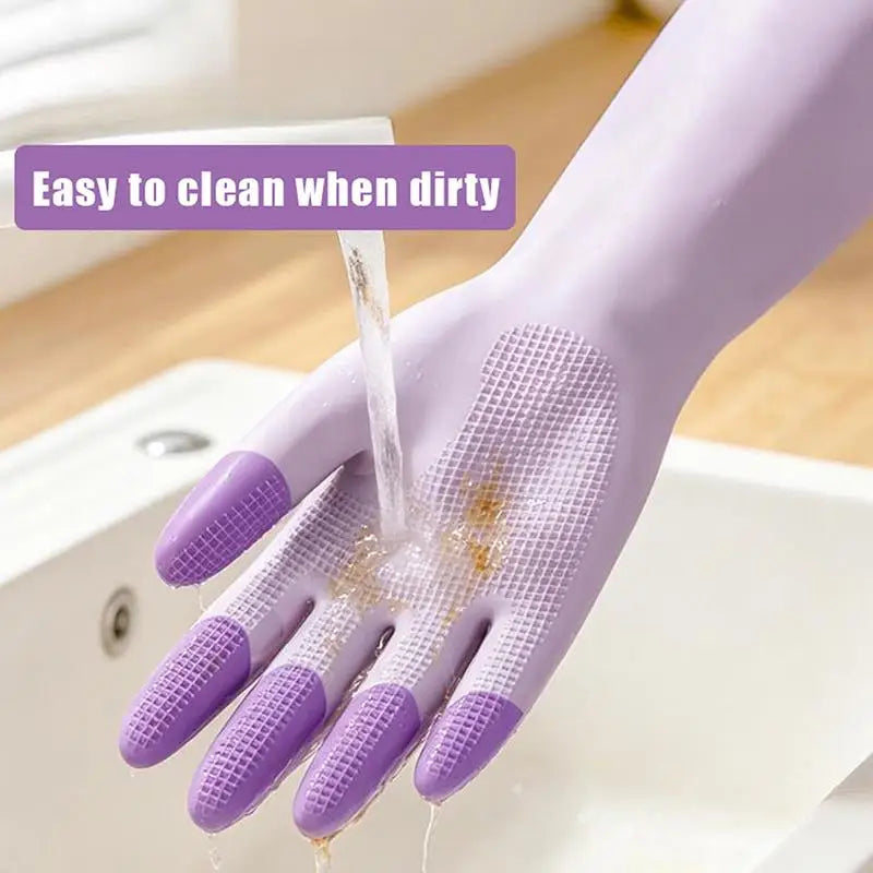 Cute Bear Waterproof PVC Kitchen Gloves – Non-Slip Cleaning Household Cleaning Gloves Nixie