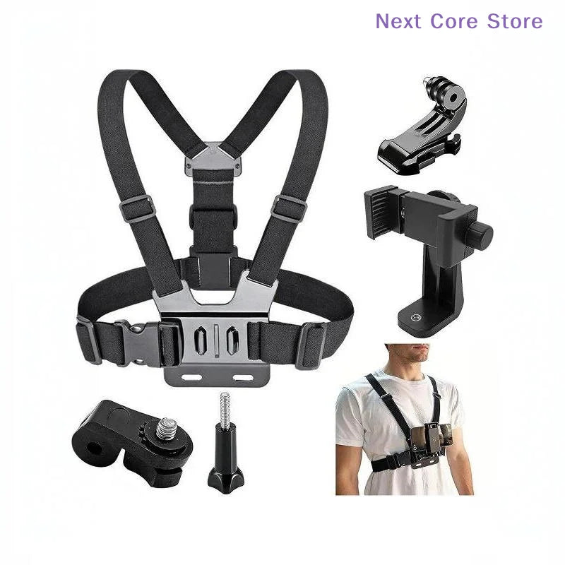 Chest Strap Mount Harness for Phone & Action Camera Camera Chest Mount Nixie