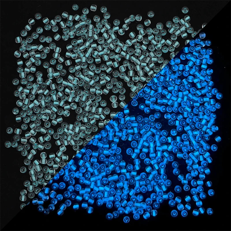 Glow in the Dark Glass Seed Beads 2/3mm – 15g DIY Jewelry Glass Seed Beads Nixie sky blue 2mm 1000pcs