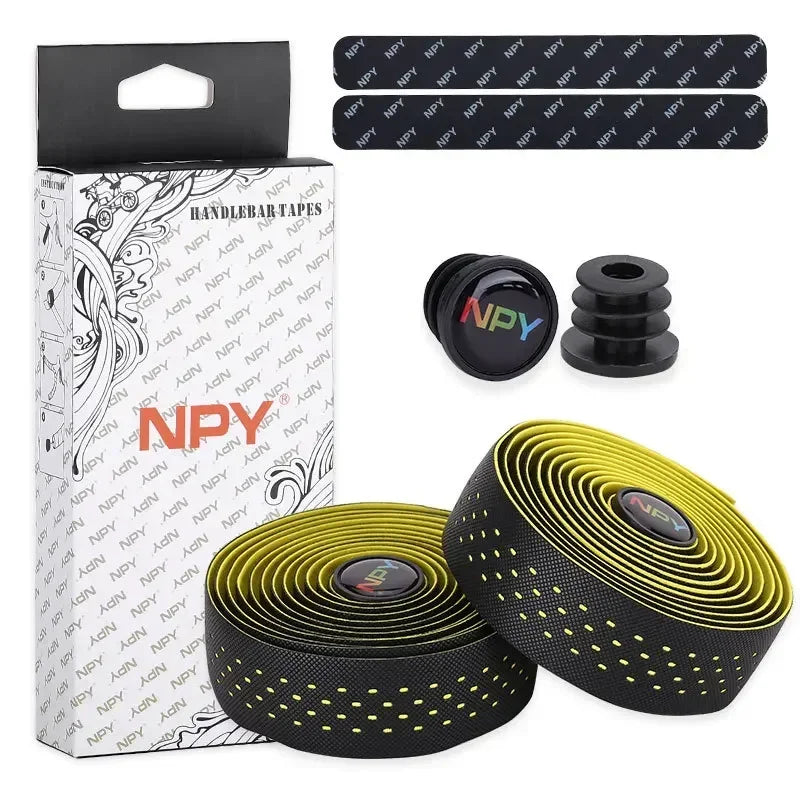 Road Bike Handlebar Tape PU+EVA Bar Wrap – Road & Gravel Handlebar Tape Nixie Yellow Bike Tape