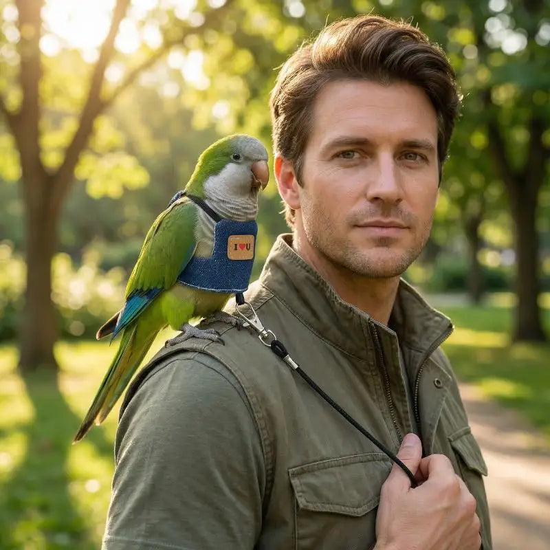 Adjustable Parrot Harness Training Rope – Safe Bird Vest Bird Harness Leash Nixie