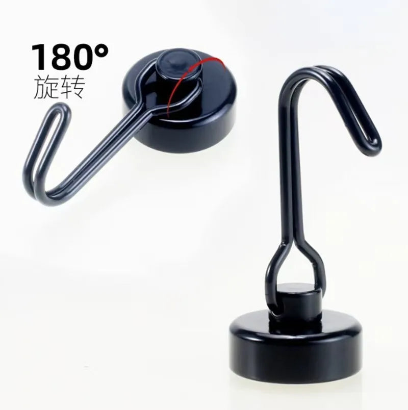 Heavy Duty Neodymium Magnetic Hooks – 8/12/16 Pack, Black Magnetic Storage Hooks Nixie