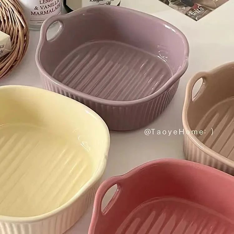 Ceramic Air Fryer Baking Bowl – Heat-Resistant Square Dish Ceramic Baking Bowl Nixie