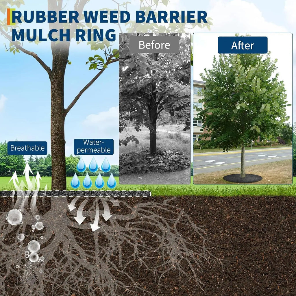 Tree Mulch Ring Non-Woven Root Protection Mat | Weed Barrier Garden Mulch Mat Nixie