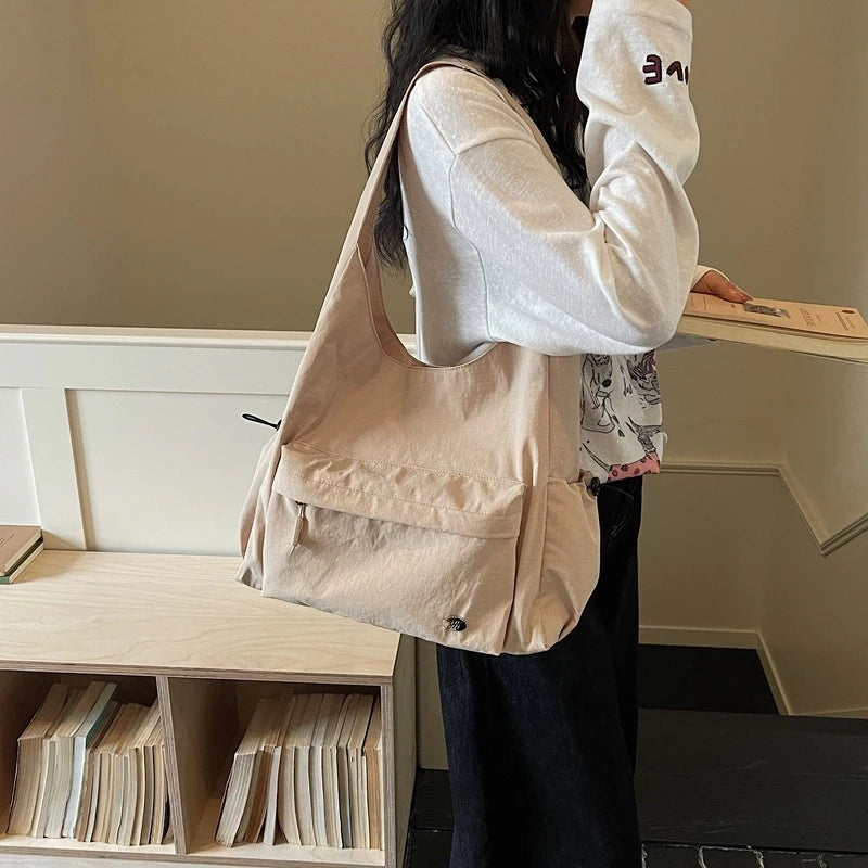 Women's Large Capacity Minimalist Nylon Tote Shoulder Bag Nylon Tote Bag Nixie