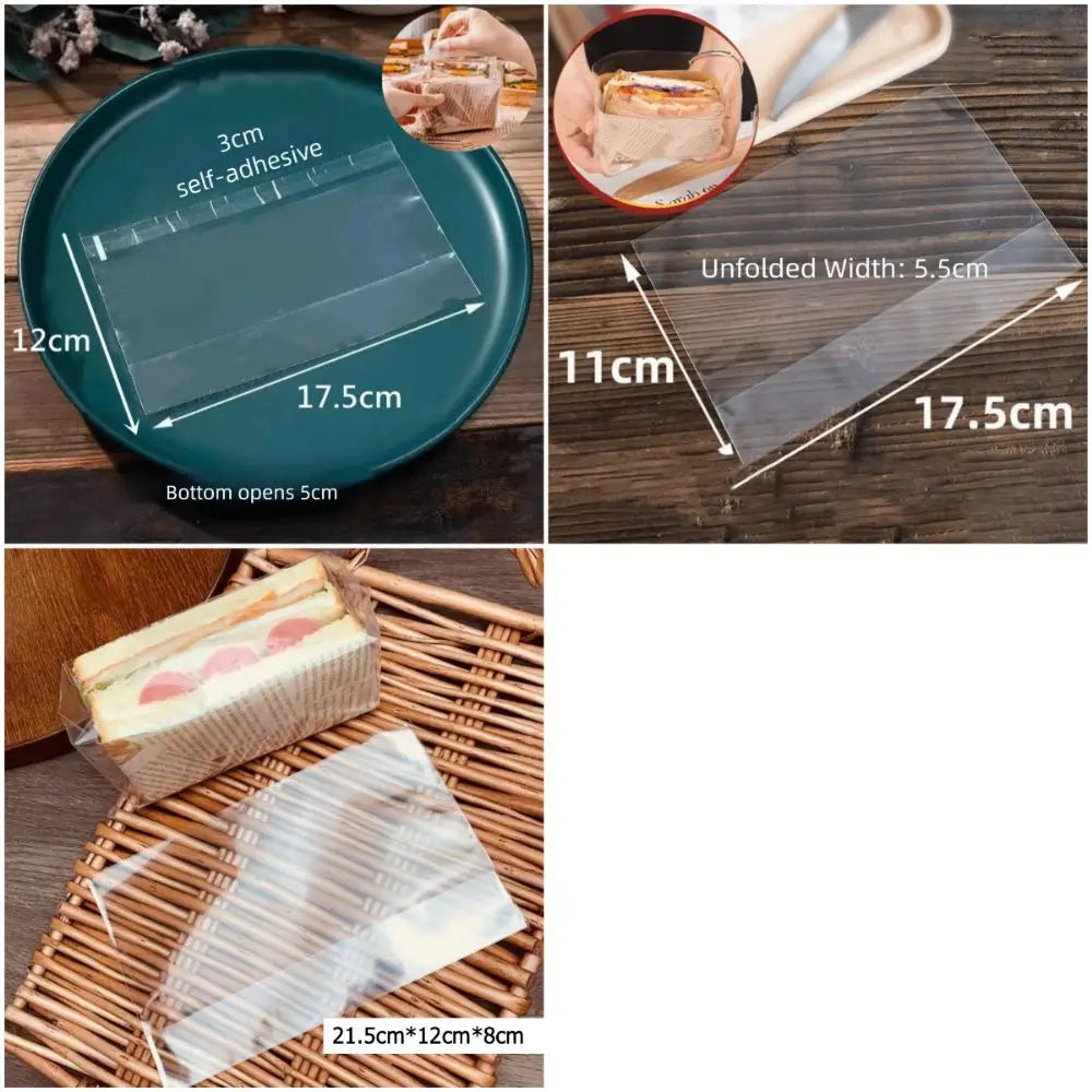100PCS Clear Self-Seal Sandwich Bags | Food Grade Disposable Food Packaging Bags Nixie