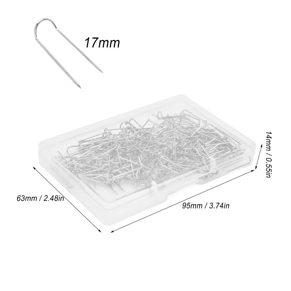 200Pcs Stainless Steel U-Shaped Sewing Fork Pins – Silver Sewing Fork Pins Nixie