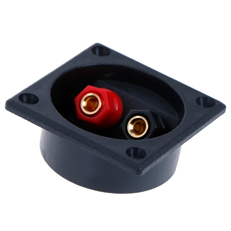 Square Double Binding Post Speaker Terminal Cup – Black & Red