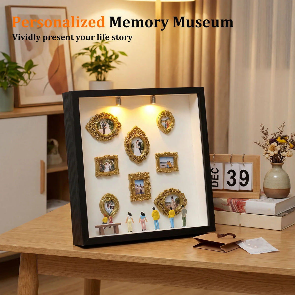 DIY Mini Museum Shadow Box Kit with Gold Frames | Nixie