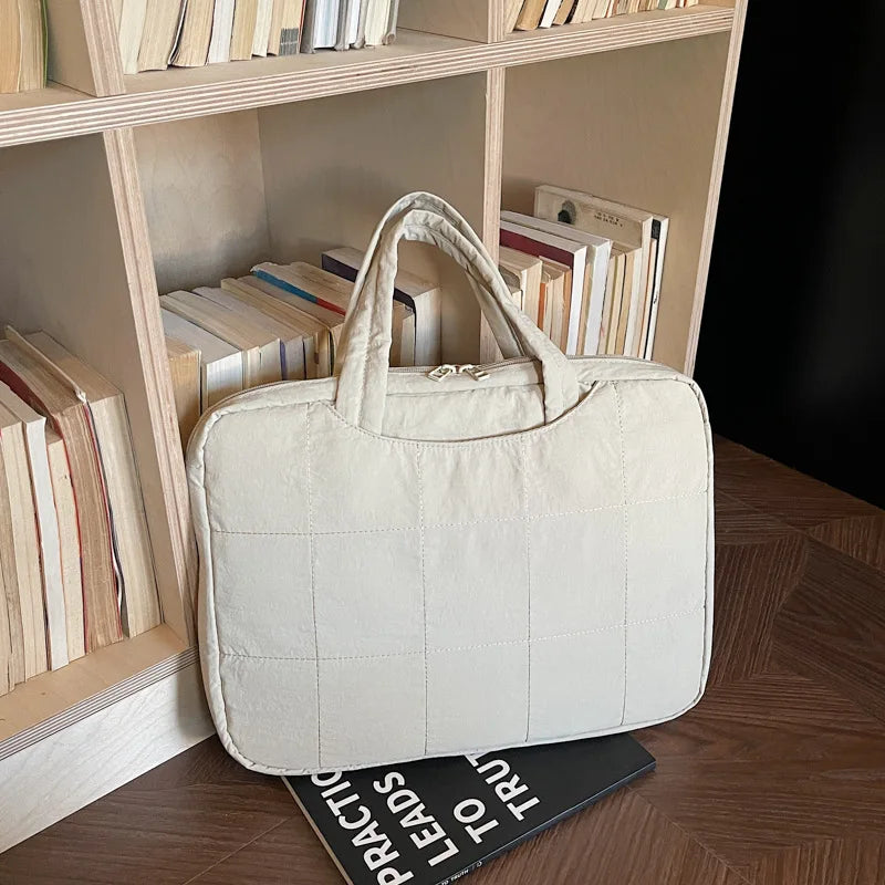 Nixie Korean Canvas Laptop Tote Bag 15" | Women's Work Bag Canvas Laptop Tote Nixie