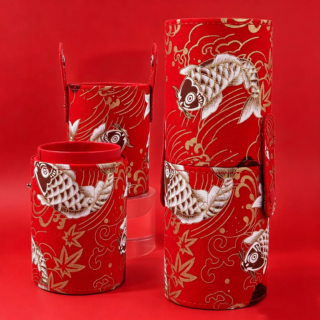 Koi Print Makeup Brush Holder – Portable Cylinder Organizer Makeup Brush Holder Nixie